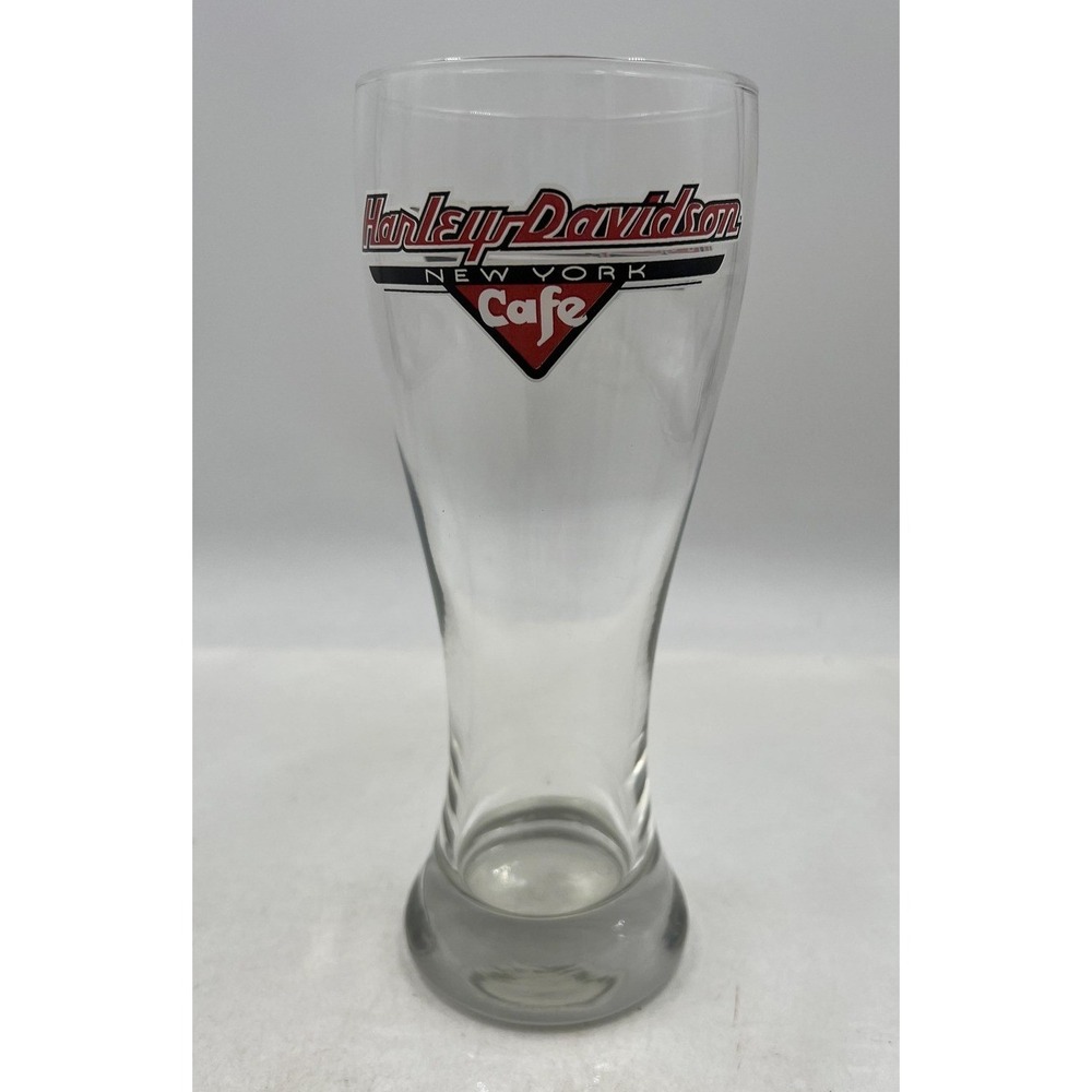 Harley-Davidson New York Cafe Pilsner Glass 8" Tall Clear Contemporary Barware